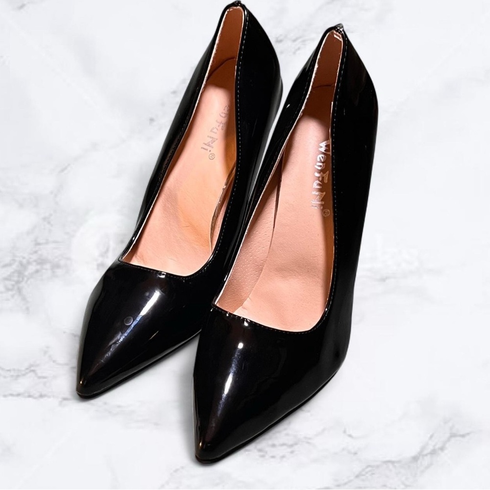 Elegant Black Patent Leather Heels